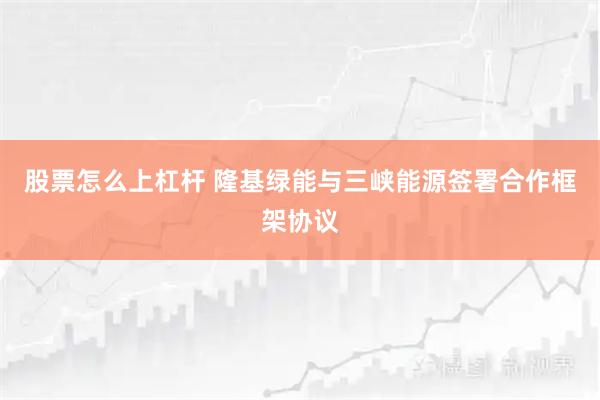 股票怎么上杠杆 隆基绿能与三峡能源签署合作框架协议
