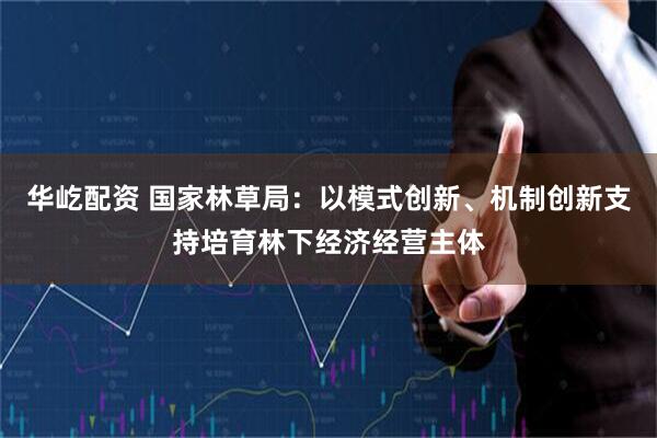 华屹配资 国家林草局：以模式创新、机制创新支持培育林下经济经营主体