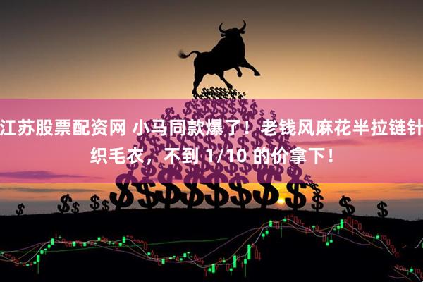 江苏股票配资网 小马同款爆了!老钱风麻花半拉链针织毛衣,不到 1/10 的价拿下!